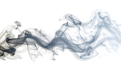 Wispy grey smoke swirls against dark. Ominous, ghostly trail