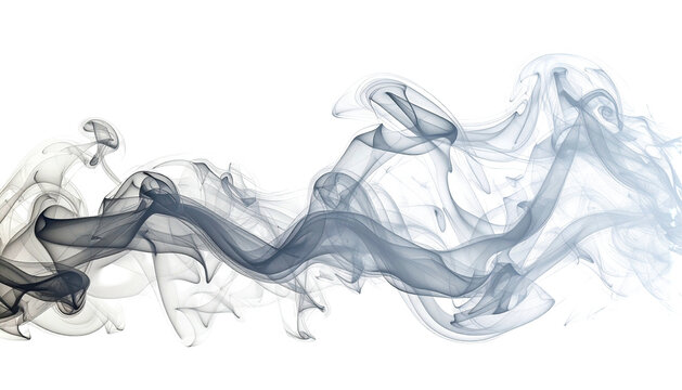 Wispy grey smoke swirls against dark. Ominous, ghostly trail