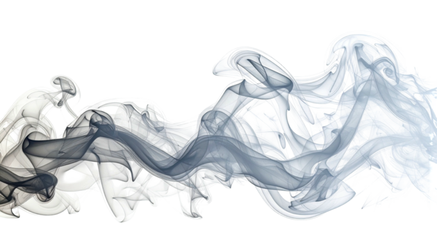 Wispy grey smoke swirls against dark. Ominous, ghostly trail