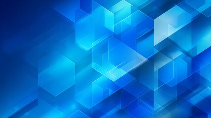 Dynamic blue geometric abstract background with glowing hexagonal shapes, perfect for modern tech and design projects.