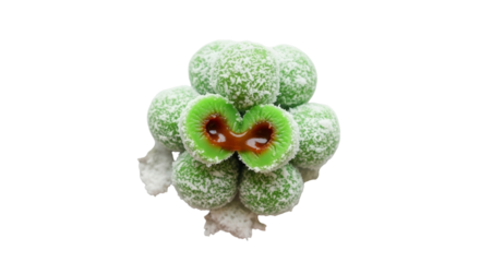 Delightful Overhead View of Indonesian Klepon with Caramel Filling