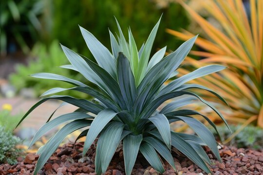 Yucca plant blue-green leaves closeup Yucca rostrata Beaked yucca - Powered by Adobe