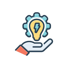 Color illustration icon for electrical efficiency