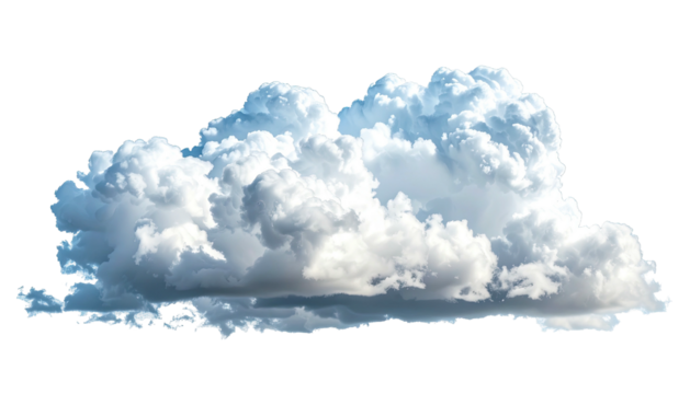 Fluffy white cumulus cloud against a stark, black backdrop