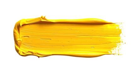 Yellow, glossy smear of thick paint on a black background