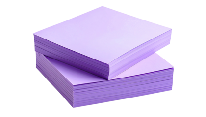 Stack of two lavender square paper pads on a black background