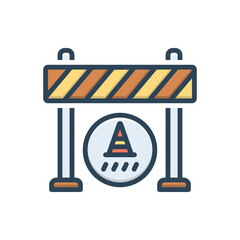 Color illustration icon for under construction