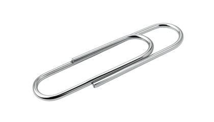 Shiny metal paperclip isolated against a black background
