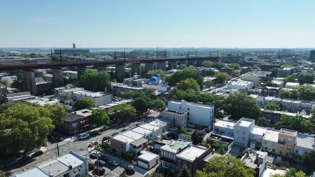 Aerial View Of Astoria Neighborhood In New York City, Borough Of Queens In The United States.