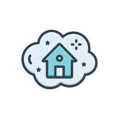 Color illustration icon for dream home