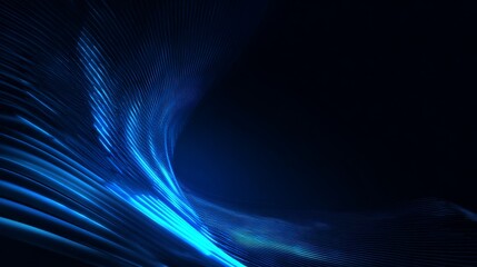 Dynamic blue light streaks flow across dark background, suggesting speed, data, and digital innovation