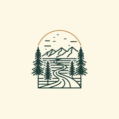 Scenic mountain road surrounded by pine trees and a beautiful landscape.