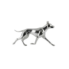 Obraz premium Shiny metallic dog statue in motion