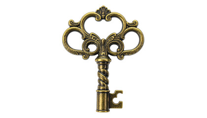 Ornate, antique-style key against a black background