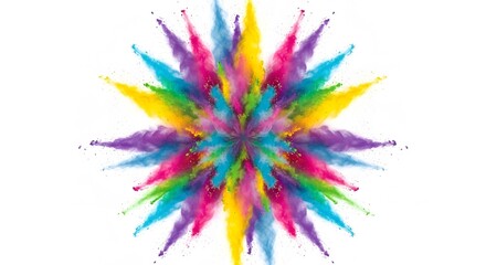 Vibrant Color Burst Abstract Art on White Background