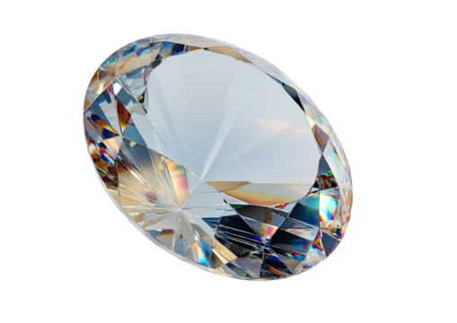 A brilliantly cut, multi-faceted gemstone isolated against a solid black background