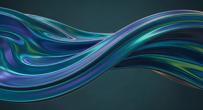 Abstract Fluid Vibrant Waves Background Shiny Metallic Smooth Surface Modern Design Illustration Digital Art Wallpaper