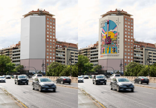 Large Blank Billboard Mockup on Valencia Street