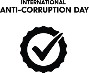 Check mark inside seal for International Anti-Corruption Day