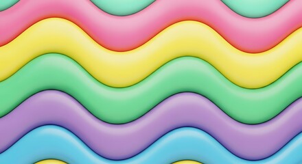 Playful wavy pattern featuring bright candy colors