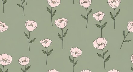 seamless pattern with tulips