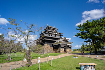 Naklejka premium 松江城の天守閣の風景