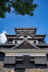 松江城の天守閣の風景