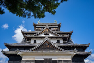 松江城の天守閣の風景