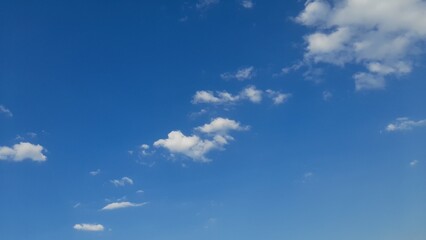 Sunny Day Blue Sky and Light Cotton Clouds