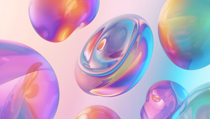 gradient fluid 3d shapes with soft pastel colors and smooth curved lines abstract background design representing modern art motion and futuristic liquid forms