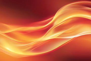 Abstract orange wave background with smooth flowing lines and glowing light effects creating warm and dynamic atmosphere with gradient shades of red and yellow