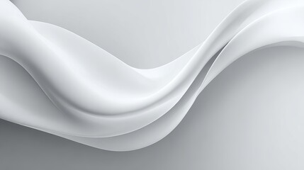 Fototapeta premium Elegant flowing white silk design creates a sophisticated and calming modern backdrop for design projects or subtle branding elements
