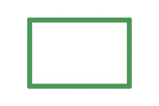 Green rectangle frame creating a border on transparent background for banners, text, or digital displays