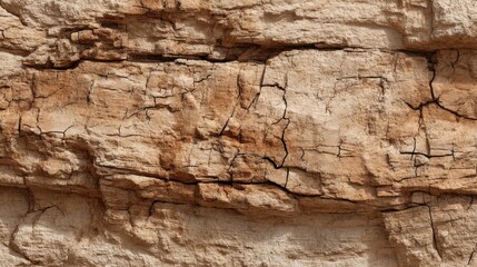 A rugged rock formation reveals intricate textures and patterns under warm sunlight showcasing natures artistry.