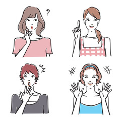 大人の女性表情いろいろ　バリエーション