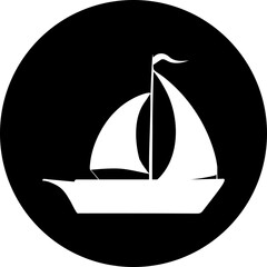 Elegant sailboat icon for nautical adventures and maritime travel, evoking freedom and summertime bliss, perfect for logo design and branding projects