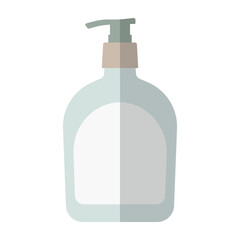 Emulsion body with pump dispenser flat color icon.
