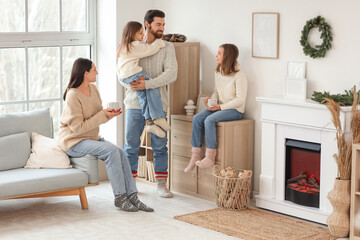 Young family spending time together at home