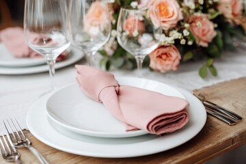 Chic Table Arrangement in Soft Hues for Elegant Celebrations