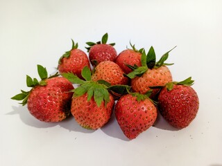 strawberries on a white background