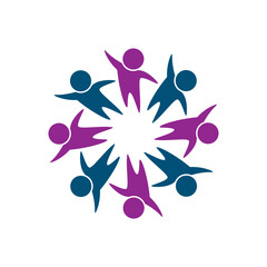 rotating successful people community logo design