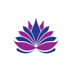 Elegant and beautiful blooming flower logo illustration