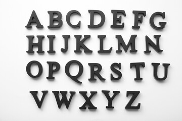 Black letters on white background