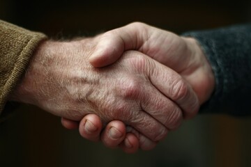 Stretta Di Mano: Symbol of Friendship and Understanding in a Close Handshake Moment
