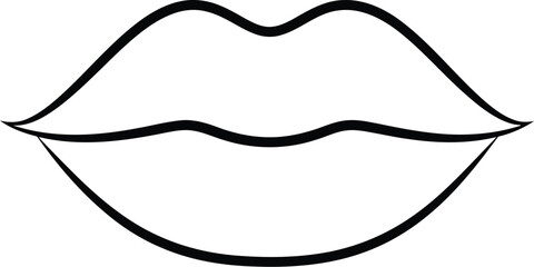 Elegant open mouth lips silhouette graphic design symbol for beauty and communication concept vector