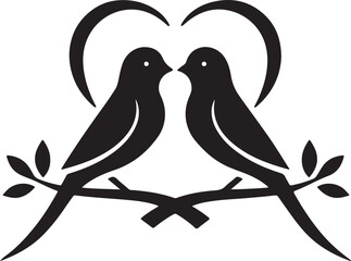 Image of Symmetric Lovebirds on a Branch