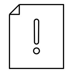 file with exclamation mark line icon with editable stroke
