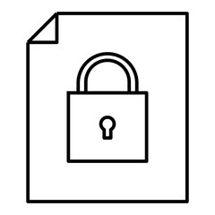 locked file line icon with editable stroke