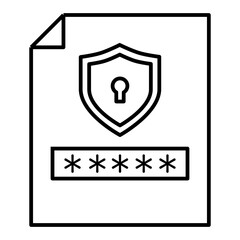 protected file line icon with editable stroke