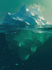 Ethereal Iceberg: A Stunning View Beneath the Surface of Chilling Waters